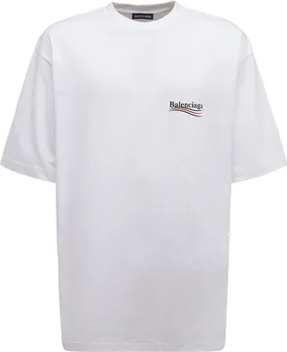 Political logo cotton jersey t-shirt
