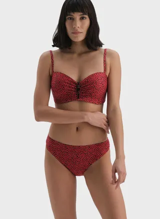 Printed High Leg Bikini Bottom 