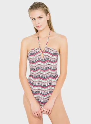 Patchwork Strappy Swimsuit 