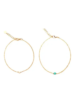Pack Of 2 Gold Plated Anklets 