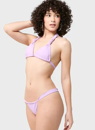 Halter Neck Bikini Top And Bottom Set 