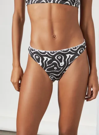 All-Over Print Bikini Bottoms Black 