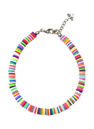 Beaded Anklet With Leaf Designed Charm 