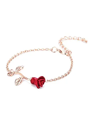 Rose Flower Metal Anklet 