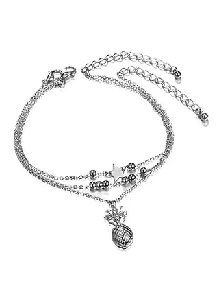 Pineapple Charm Metal Anklet 
