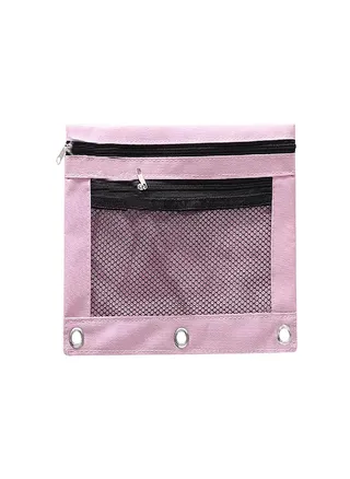 Sagit 3-Ring Pen Pouch With Clear Window Stationery Binder Case Classroom Organizers 