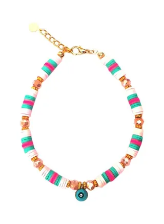 Beaded Anklet With Charm 