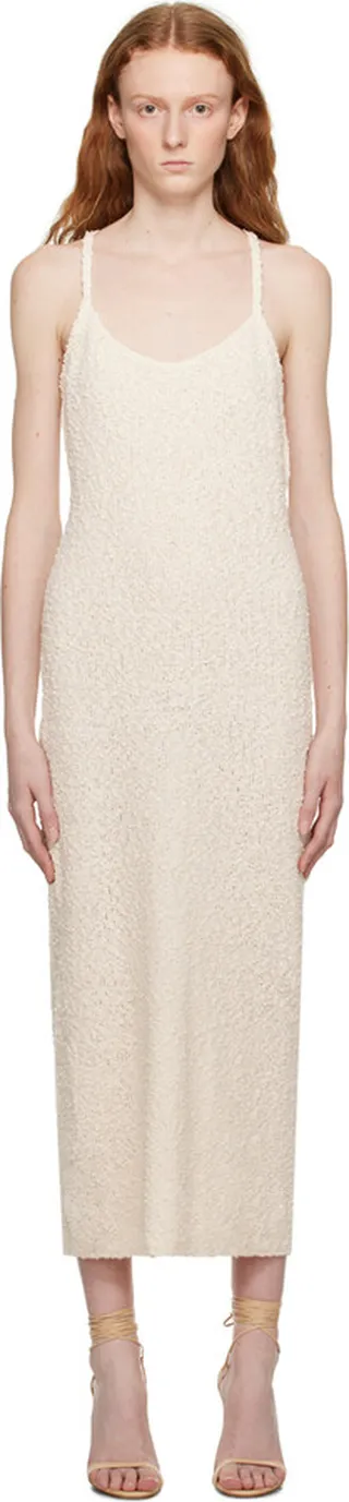 Magda Butrym Off-White Scoop Neck Midi Dress