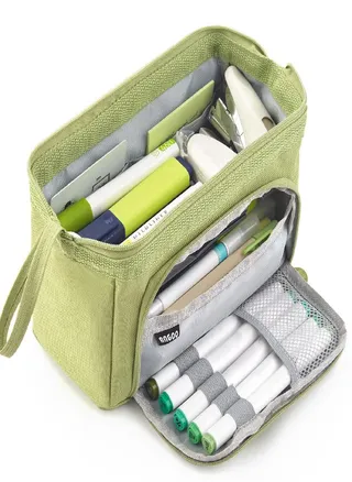 Large-capacity Double-layer Canvas Pencil Case Multi-functional Portable Pencil Case  Student Pencil Case 