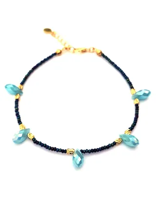 Long Size Anklet with Teardrops for Women 