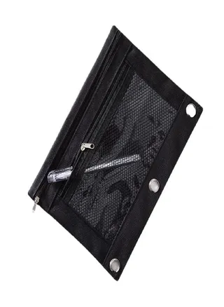 Double Zipper Pencil Bag Transparent Mesh File Bag Zipper Binder Pencil Bag Pencil Bag 