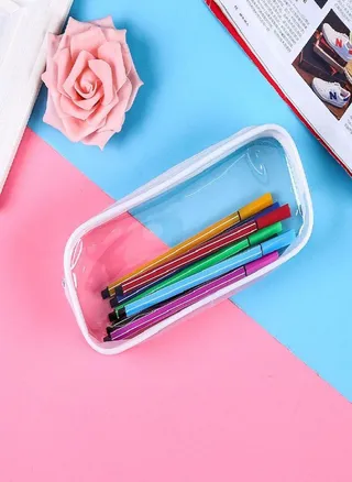 Cute Cosmetics Storage Transparent Stationeries Pouch Pencil Box Pencil Case Pen Bag Pencil Pouch 