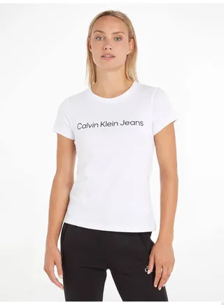 Women's Slim Organic Cotton Logo T-Shirt, White 