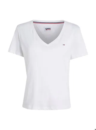 Women's Slim Soft V Neck T-Shirt, White 