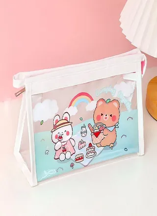 School Supplies Children Transparent Stationery Bag Pencil Pouch Pencil Bag Desktop Storage Bags 