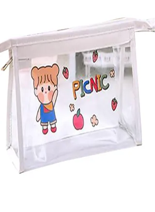Sagit Large-capacity Transparent Pencil Case Storage Bag Stationery Box Stationery Bag 