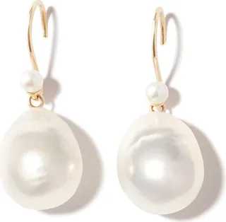 14kt Yellow Gold Pearl Drop Earrings