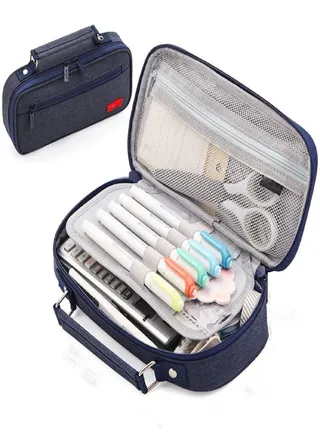 Sagit Large Capacity Pencil Bag Solid Color Stationery Bag Student Pencil Box 