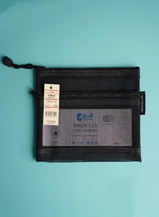 Case Office Double Mesh Pencil Bag School Stationery Supplies File Folder Cosmetic Storage Bag 