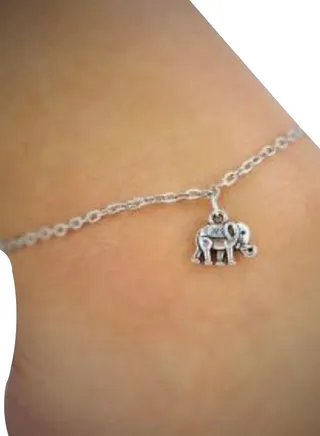 Hanging Elephant Charm Anklet 