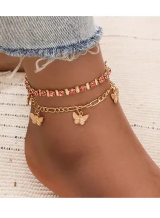 Anklet Butterflies Alloy Dream Gift Style for Girls 