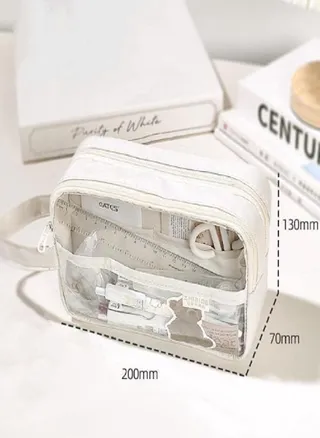 Large Capacity Transparent Large Capacity Pencil Bag Transparent    Office School Supplies 
