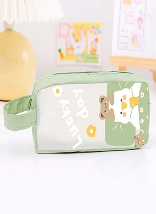 Large Capacity Students School Writing Supplies PU Pen Bag Pencil Box PVC Pen Pouch Pencil Case 