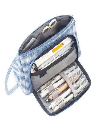 Large-capacity Storage Pencil Bag Zipper Bag School Supplies Office  Stationery Storage Bag Simple- Retro Style Literary Cute Multifunctional 
