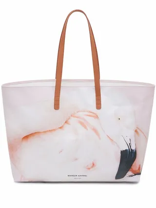 Flamingo-Print Tote Bag