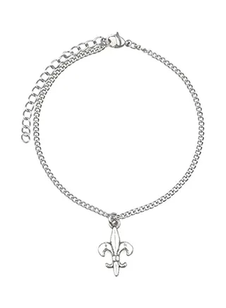Fleur De Lis Metal Anklet 