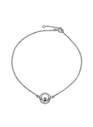 925 Sterling Silver Celtic Claddagh Anklet 