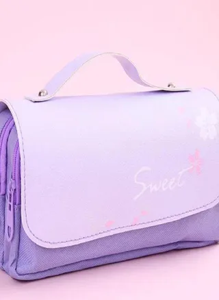 Student Girls Pen Pencil Case Cute Cat Pencil Case Portable Storage Box School Pouch Stationery 