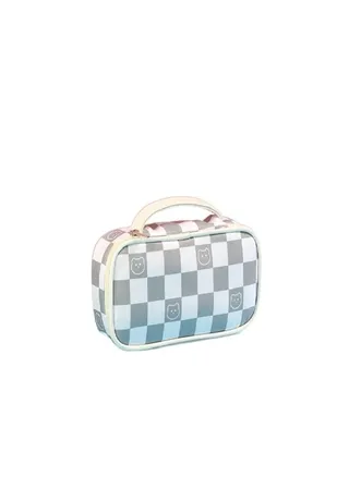 Korean Style Student Stationery Pencil Pouch Stationery Bag Checkerboard Pen Bag Comestic Bag 