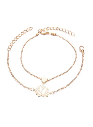 2-Piece Alloy Vogue Anklet Chain 