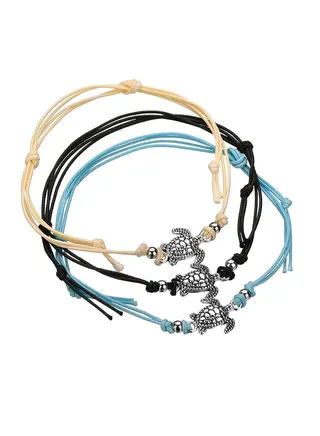 3-Piece Alloy Beach Foot Fashion Anklet Chain 