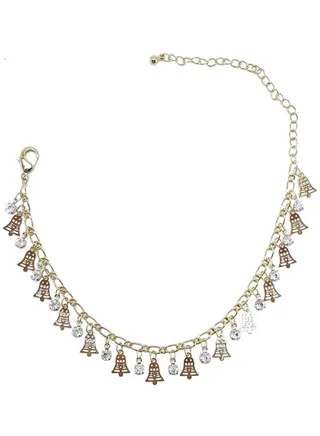 Stone Studded Bell Design Anklet 