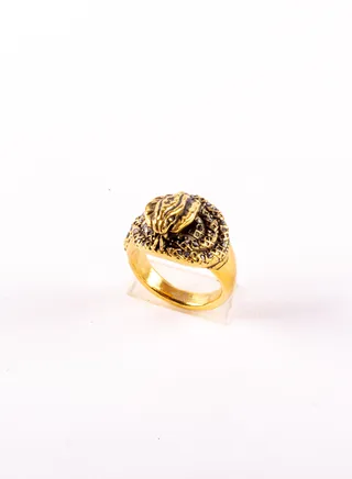 Tungsten Gold Zirconic Cobra Ring For Him Size 11/21 