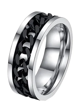 Stainless Steel Chain Inlaid Finger Ring 