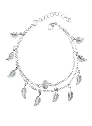 Alloy Multi-Layer Stylish Tree Leaf Anklet Chain 