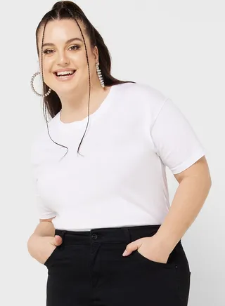 Drop Shoulder Cross Wrap Cutout Back Tee