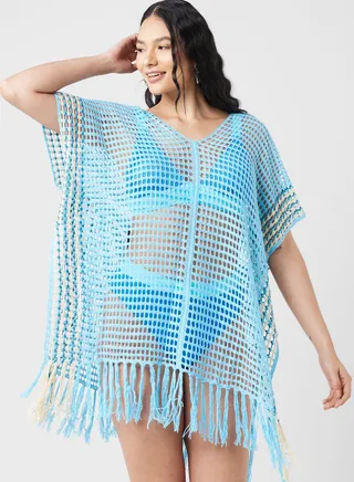 Crochet Detail Beach Cover Up 