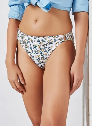 Lemon Print Bikini Bottom Multicolour 