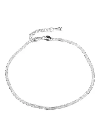Silver Plated Twist Anklet 