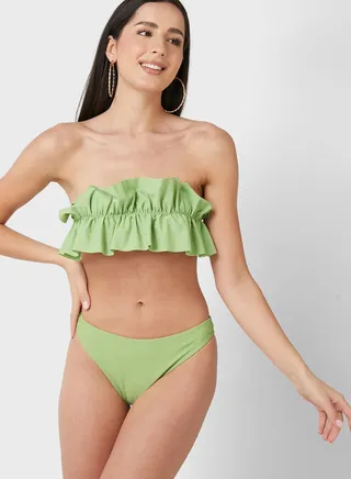 Ruffle Bandeau Bikini Set 