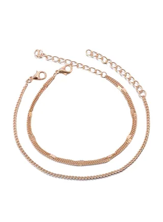 3-Piece Alloy Simple All Match Anklet Chain 