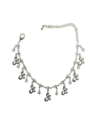 Stone Studded Butterfly Anklet 