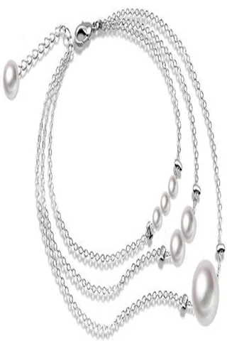 Multi-Chain With Pearl Beads Anklet 