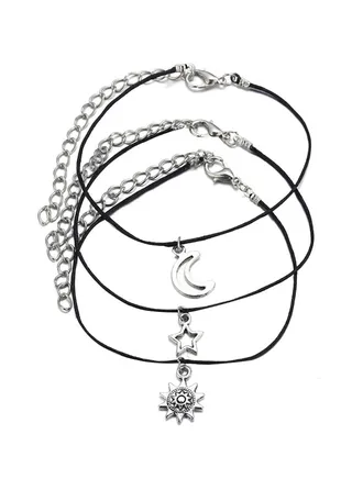 3-Piece Alloy Casual Vintage Anklet Chain 