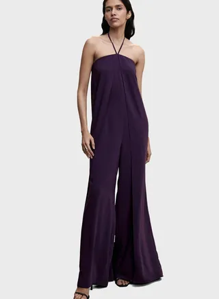 Halter Neck Wide Leg Jumpsuit 