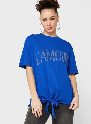 Oversized Graphic Tie Knot T-Shirt 